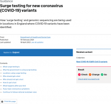 Surge Testing For New Coronavirus (COVID-19) Variants - GOV UK